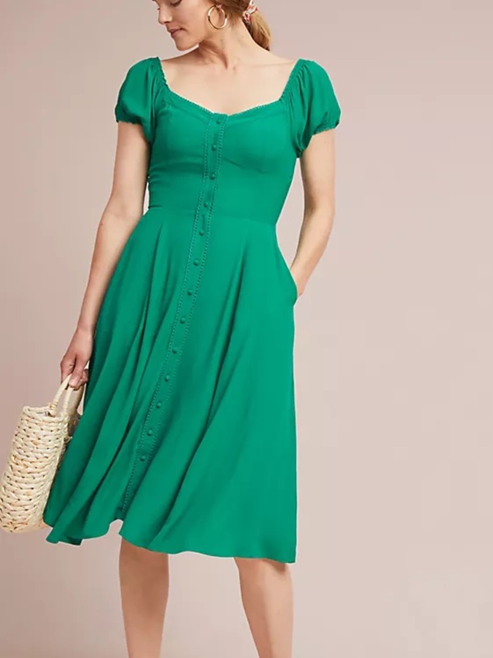 Yumi Kim Emerald Green Midi Dress